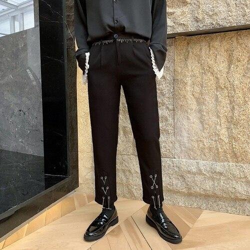 Men Chain Fashion Casual Slim Fit Pant