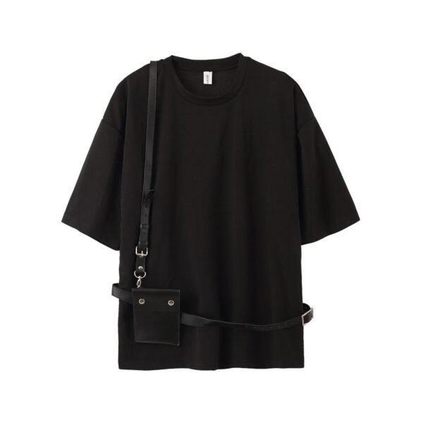 Men's belt bag belt short sleeve T-shirt