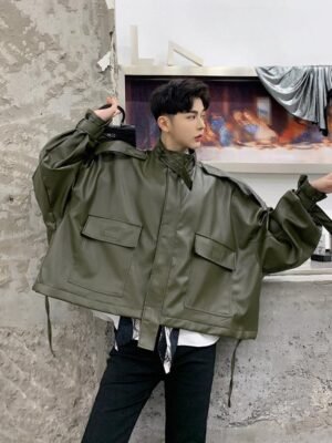 Fashion Casual Stand-collar Short Jacket Spring and Autumn Jacket Streetwear Jacket