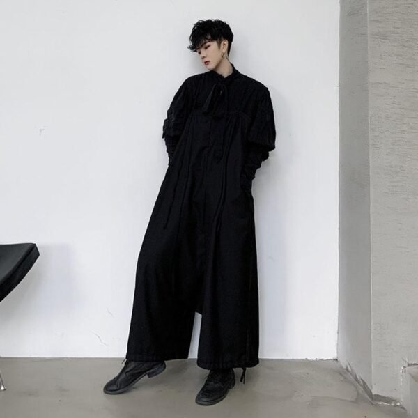 Japan Retro Fashion Streetwear Men Loose Casua Pants Overalls Harem Pant Jumpsuit Drop Crotch Jumpsuit