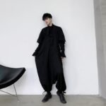 Japan Retro Fashion Streetwear Men Loose Casua Pants Overalls Harem Pant Jumpsuit Drop Crotch Jumpsuit