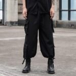 Men Multi-pocket Loose Straight Drawstring Casual Cargo Pant