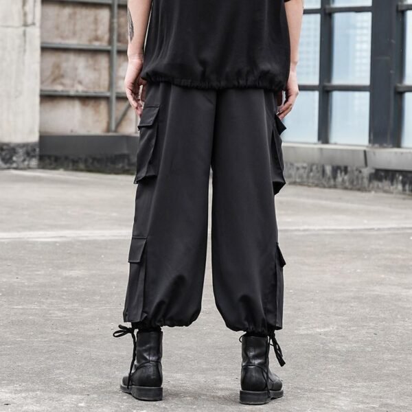 Men Multi-pocket Loose Straight Drawstring Casual Cargo Pant