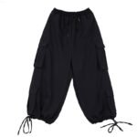 Men Multi-pocket Loose Straight Drawstring Casual Cargo Pant