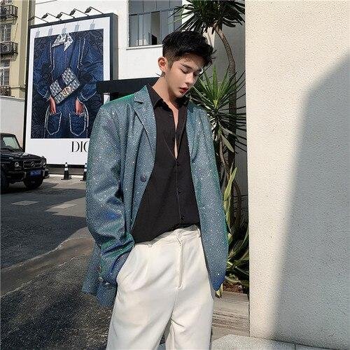 Men's Retro Fashion Suit Coat Jacket Stage Fashion Show Clothes