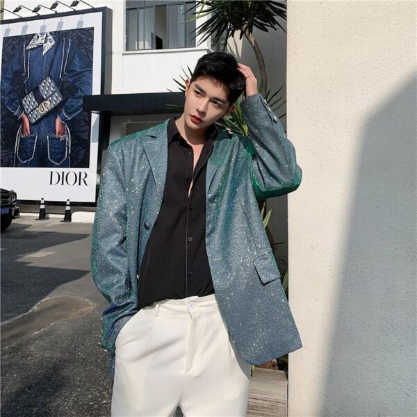 Men's Retro Fashion Suit Coat Jacket Stage Fashion Show Clothes