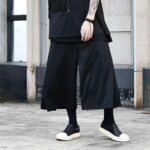 Hip Hop Punk Gothic Loose Casual Skirt Trousers Japan Kimono Harem Pant
