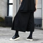 Hip Hop Punk Gothic Loose Casual Skirt Trousers Japan Kimono Harem Pant