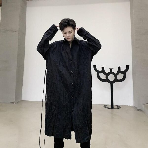 Harajuku, Japan Streetwear Gothic Long Dress Shirt