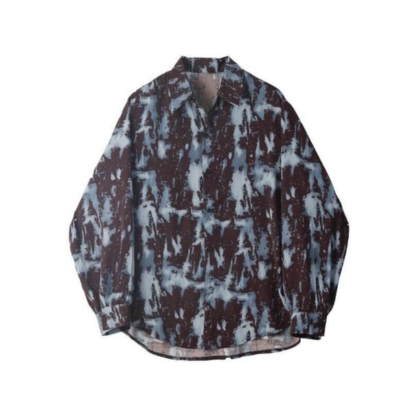 Men Retro Fashion Casual Loose Long Sleeve Shirt Male Streetstyle Hip Hop Shirts