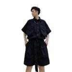 Men Summer Short Sleeve Casual A Piece Jumpsuit Cargo Pant Male Streetwear Hip Hop Overalls Jumpsuit Harem Trousers
