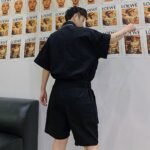 Men Summer Short Sleeve Casual A Piece Jumpsuit Cargo Pant Male Streetwear Hip Hop Overalls Jumpsuit Harem Trousers