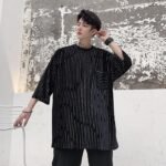 Men's short sleeve diamond striped T-shirt