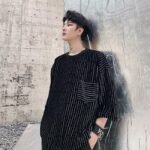 Men's short sleeve diamond striped T-shirt
