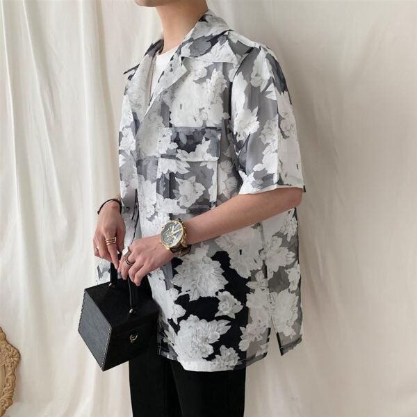 Men's Short Sleeve Casual Shirt Jacket