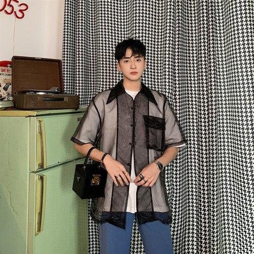 Men's Short Sleeve Casual Shirt Jacket