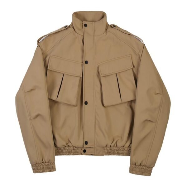 Retro Short Jacket Men's Streetwear Hip Hop Cargo Coat Jacket