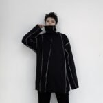 Men Turtleneck Long Sleeve Shirts Black Turtleneck Pullover Shirt