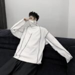 Men Turtleneck Long Sleeve Shirts Black Turtleneck Pullover Shirt