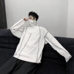 Men Turtleneck Long Sleeve Shirts Black Turtleneck Pullover Shirt