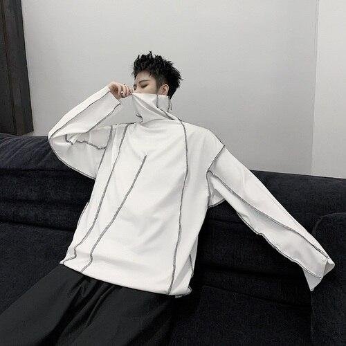 Men Turtleneck Long Sleeve Shirts Black Turtleneck Pullover Shirt