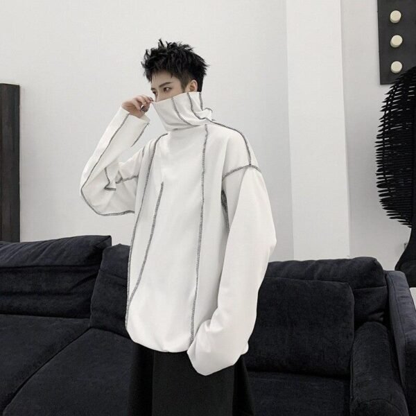 Men Turtleneck Long Sleeve Shirts Black Turtleneck Pullover Shirt