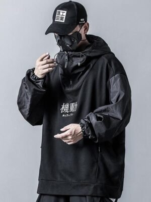 High Street Hip Hop Punk Gothic Loose Hoodie Jacket Overcoat