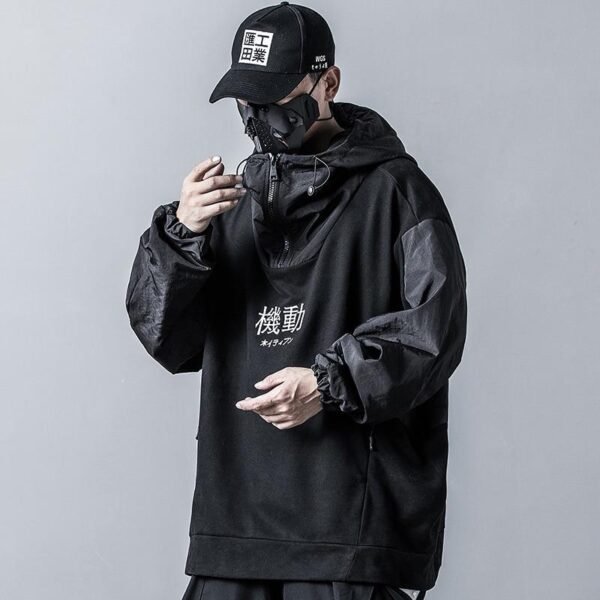 High Street Hip Hop Punk Gothic Loose Hoodie Jacket Overcoat