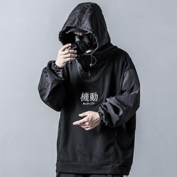 High Street Hip Hop Punk Gothic Loose Hoodie Jacket Overcoat