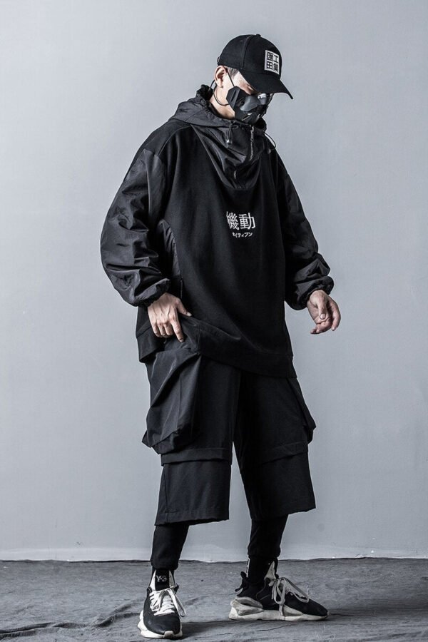 High Street Hip Hop Punk Gothic Loose Hoodie Jacket Overcoat