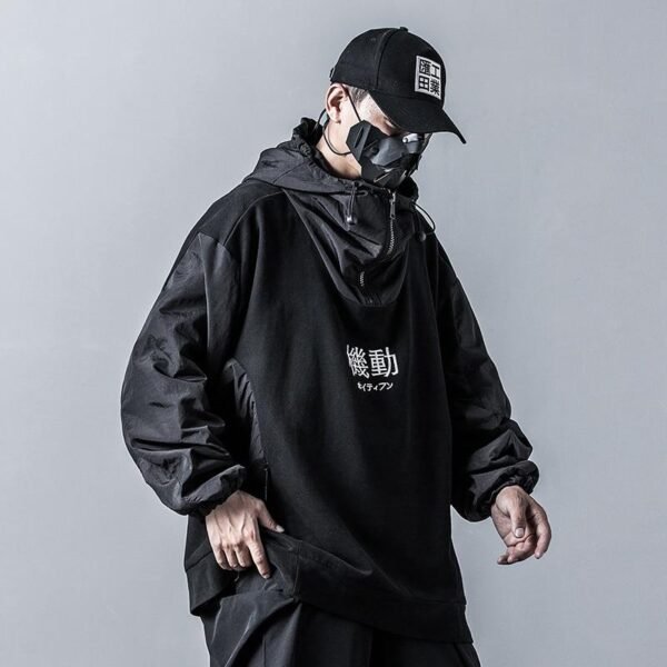 High Street Hip Hop Punk Gothic Loose Hoodie Jacket Overcoat