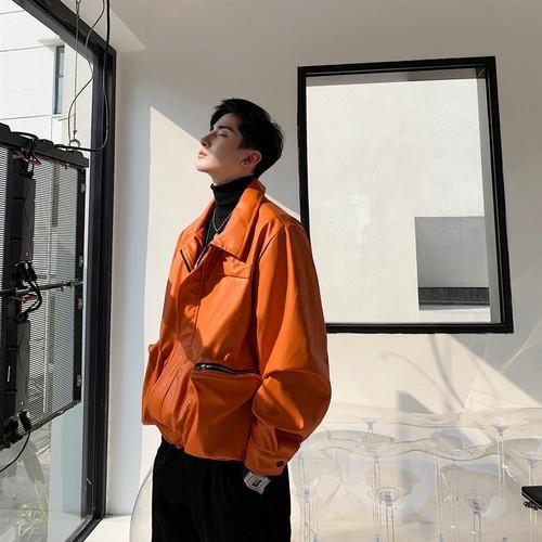 Men's Retro Loose Casual Leather Jacket Men