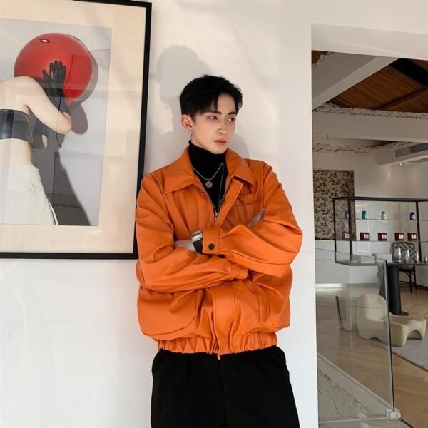 Men's Retro Loose Casual Leather Jacket Men