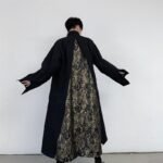 Fashion Streetwear Black Cardigan Black Long Coat Mens Trench Coat