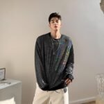 Couple reflective sequin pullover sweatshirt