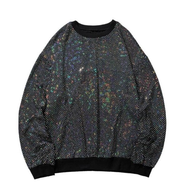 Couple reflective sequin pullover sweatshirt
