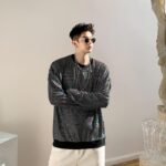 Couple reflective sequin pullover sweatshirt