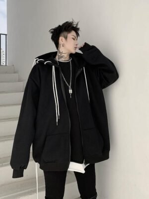 Gothic Loose Hooded Jacket Cardigan Jacket