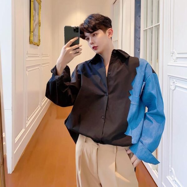 Men's Loose Slim Long-sleeved Denim Shirt Jacket