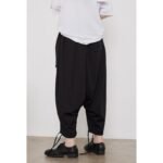 Yamamoto Dark Big Pocket All-match Drawstring Cropped Harem Pants