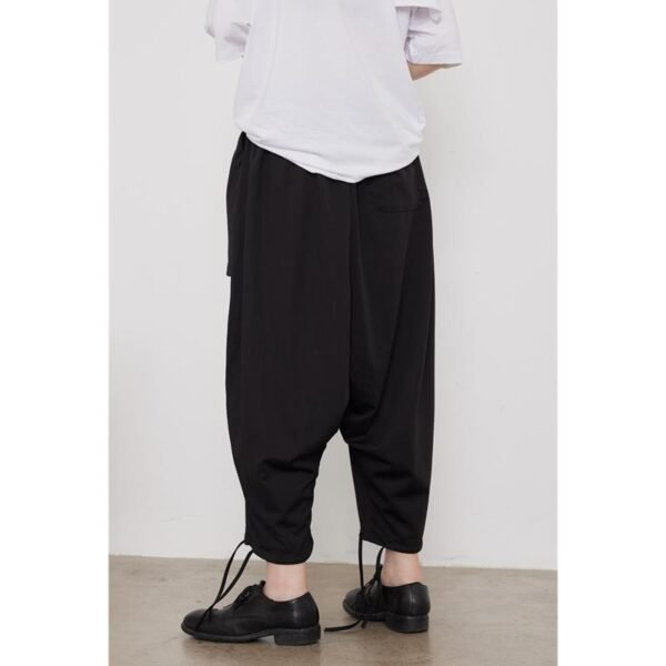 Yamamoto Dark Big Pocket All-match Drawstring Cropped Harem Pants