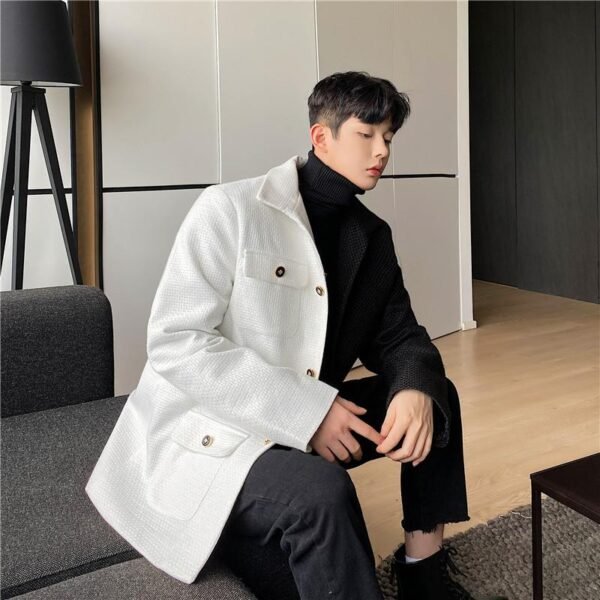P135 Thick Color Matching Suit Jacket Men