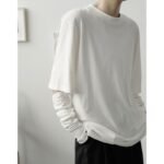 YM03P45 Minimalist, Lazy, Niche, Irregular Gloves T Shirts