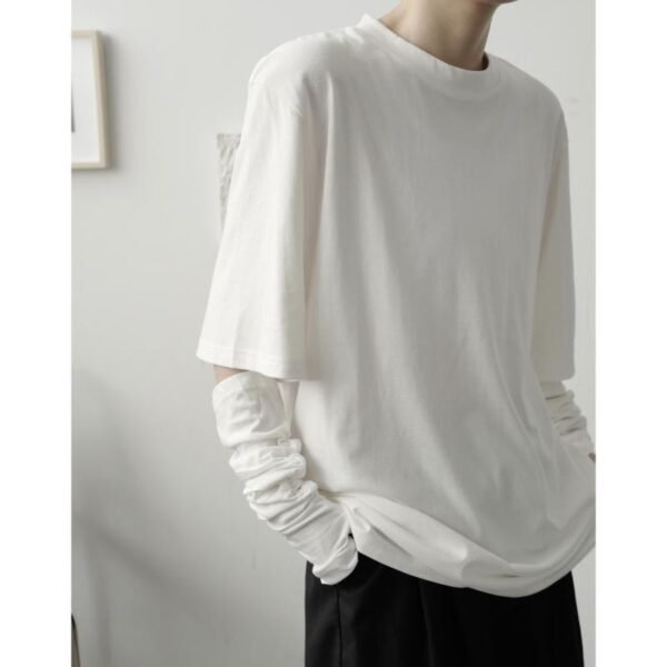 YM03P45 Minimalist, Lazy, Niche, Irregular Gloves T Shirts