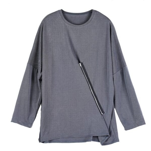 Original Design New Dark Series Yamamoto Yaosi Style Zipper Long Sleeve T-shirt