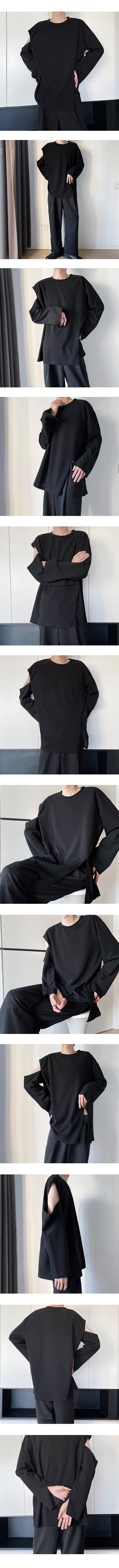 B251 Solid Color Loose Long Sleeve T-shirt