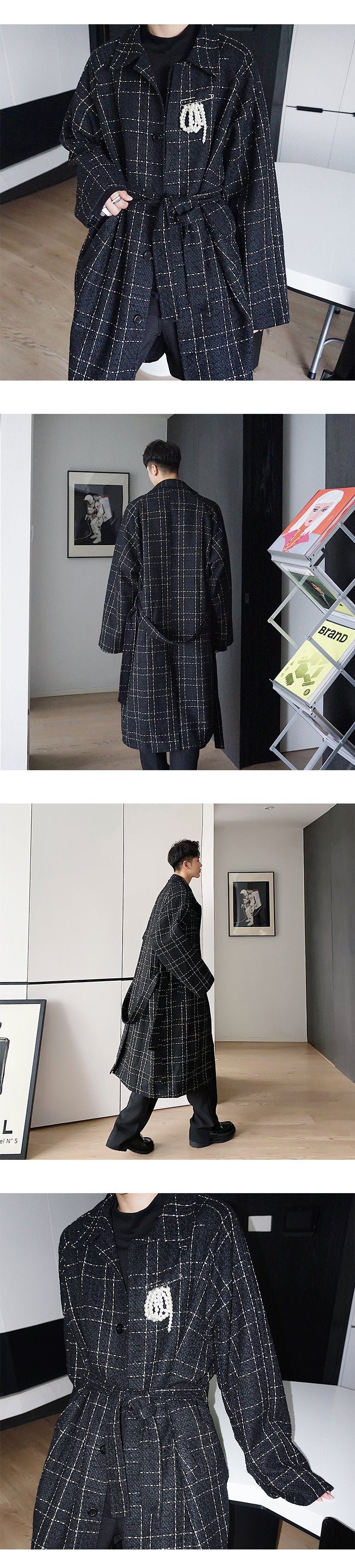 P165 Mid-length Small Fragrance Coat Fashionable All-match Over The Knee Coat