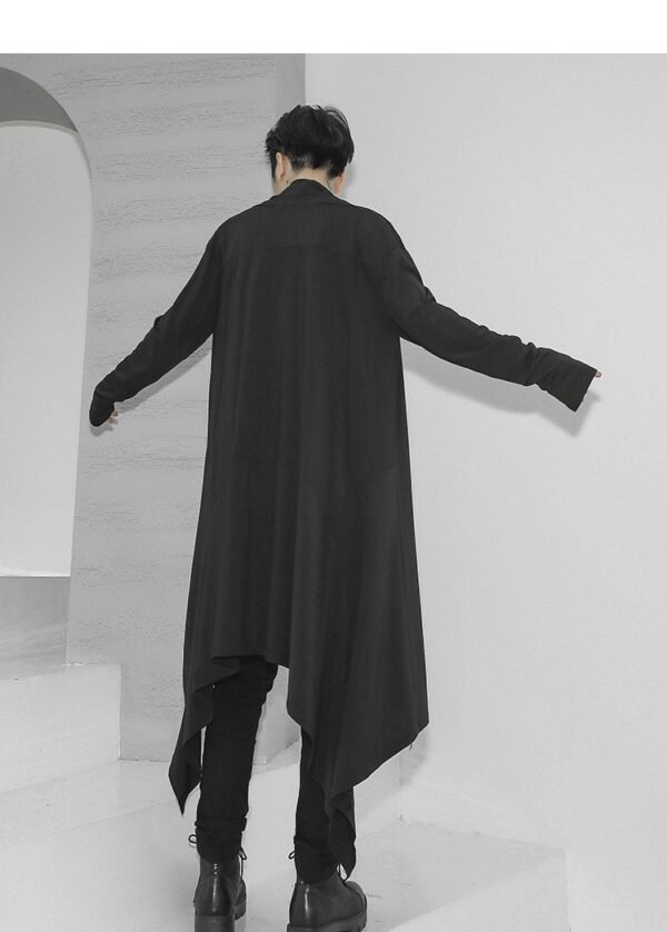 Fashion Long Shawl Loose Cardigan Mens See Through Cardigan Black Cardigan