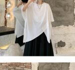 Summer Dark Asymmetric Short Sleeve T-shirt