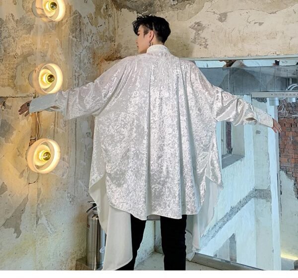 Irregular Wide Version Long Sleeve Shirt Fashion Men's Long Shirt